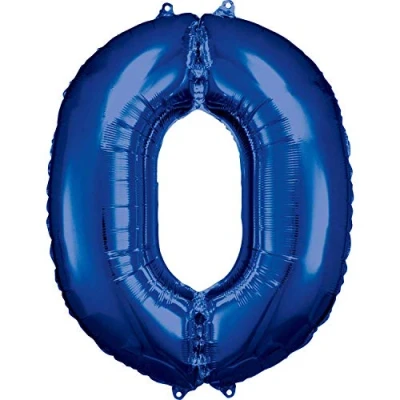 Afbeelding van Amscan Folieballon 66 X 88 Cm Nummer 0 Blauw
