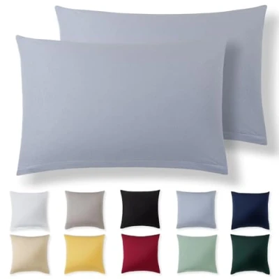 Afbeelding van Alreya Set van 2 kussenslopen 30 x 50 cm, lichtblauw, 100% jersey katoen, superzachte kussenslopen, met ritssluiting