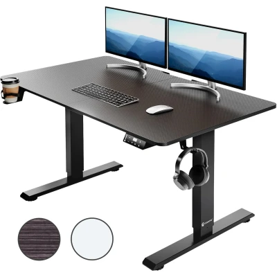 Afbeelding van In hoogte verstelbaar bureau zwart 140x60x73 118cm
