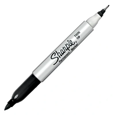 Afbeelding van Sharpie Zwarte Twin Tip permanente marker met 2 schrijfbreedtes