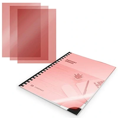 Afbeelding van WAYTEX A78241R omslag, A4, transparant, PVC, 200 micron, 100 stuks, rood transparant