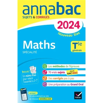 Image de Annales du bac Annabac 2024 Maths Tle générale (spécialité)