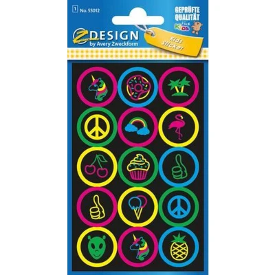 Afbeelding van Neon etiket Z design Kids buttons pakje a 1 vel