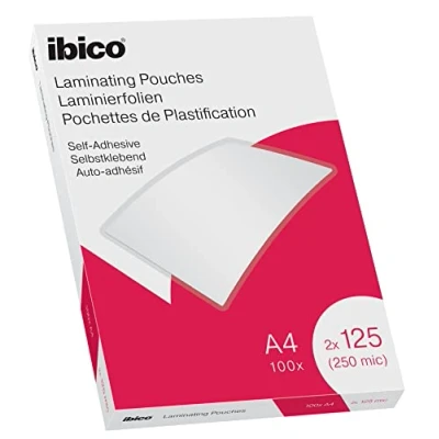 Image de Pochettes plastification A4 Ibico auto adhesives, boite 100 Esselte