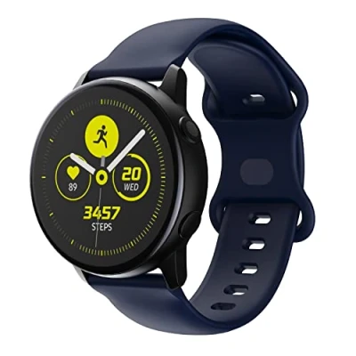 Afbeelding van Cadorabo Siliconen bandje 22mm geschikt voor Samsung Galaxy Gear S3 / 2 in BLAUW Vervangingsmanchet Huawei Watch GT Pro Ticwatch enz.