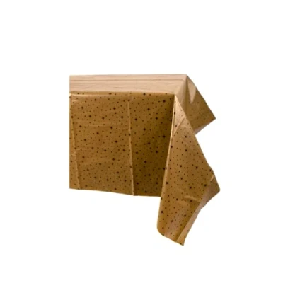 Afbeelding van Tafelkleed Goud met Zwarte Sterren 137x274cm