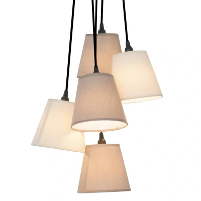 Afbeelding van Twiddle stoffen hanglamp met vijf kappen