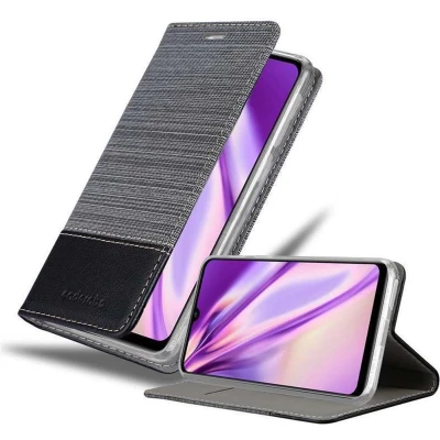Afbeelding van Cadorabo Hoesje geschikt voor Xiaomi Mi CC9 in GRIJS ZWART Beschermhoes met magnetische sluiting, standfunctie en kaartvakje Book Case Cover Etui