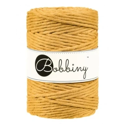 Afbeelding van Bobbiny Macramé koord, enkel dik, XXL, 5 mm, 100 m, mosterd