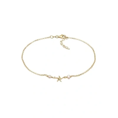 Afbeelding van Elli Starfish Beach Anklet Enkelbandjes goldcoloured, Dames, Maat: 22, Gold coloured