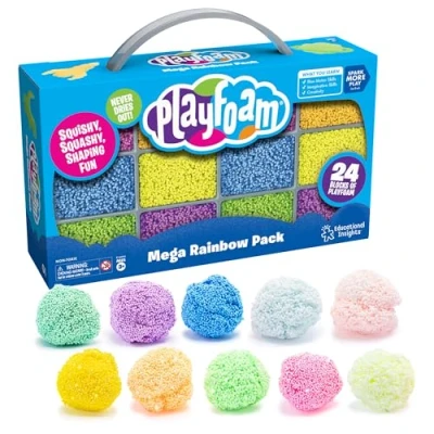 Afbeelding van Learning Resources Mega Pack Rainbow Playfoam, 32 stuks, creatief spel, speelgoed om te beeldhouwen, kunst en knutselactiviteiten, ideaal voor klas of kinderdagverblijf, droogt nooit uit, 3+