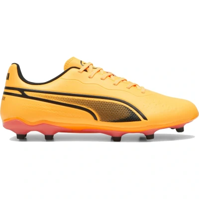 Afbeelding van Puma KING Match FG/AG Voetbalschoenen met kunststof noppen, Heren, Maat: 40.5, Sun stream/black/sunset glow Hoogwaardig imitatieleer