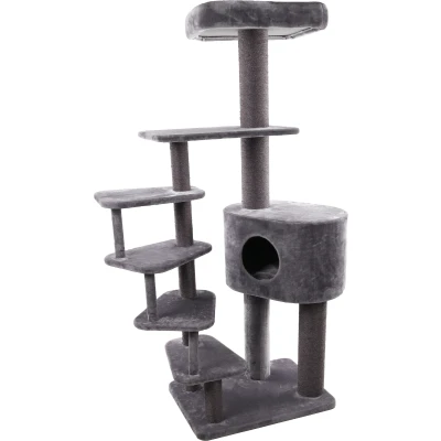 Afbeelding van Flamingo Goro Krabpaal Katten Grijs 122x69,5x198cm 1st 134360