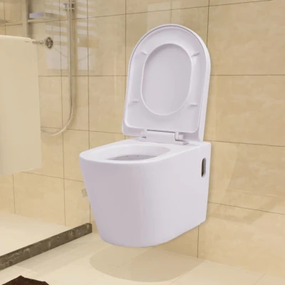 Afbeelding van Hangend toilet keramiek wit