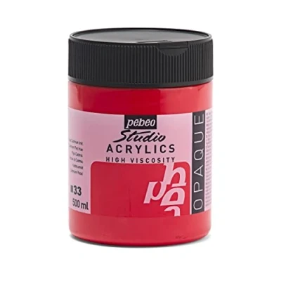 Image de Pébéo Acrylique Fine Studio Acrylics Peinture Rouge Cadmium Imitation 500 ml