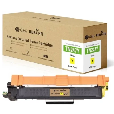 Afbeelding van G&amp;G Toner vervangt Brother TN 247Y Compatibel Geel 2300 bladzijden Reborn remanufactured 21187