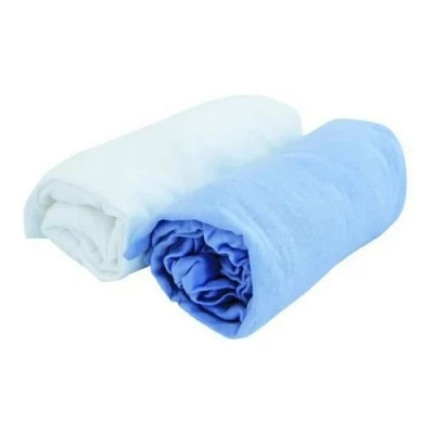 Image de doux nid lot de 2 draps housse blanc/ciel 70x140cm