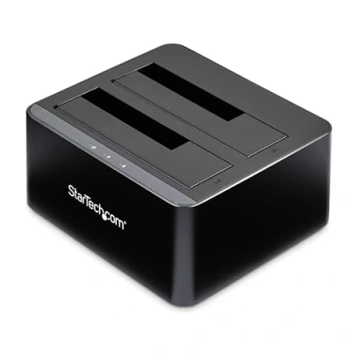 Afbeelding van StarTech.com Dock voor 2 bay SATA naar USB 3.0 harde schijven, dockingstation SSD/HDD I/II/III 2,5/3,5 inch, schijfsleuven, bovenlader (SDOCK2U33V)