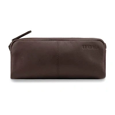 Afbeelding van LEABAGS Fort Wayne Pennenetui, uniseks, volwassenen, jongeren, 1 stuk, Velvet Brown Smooth, etui