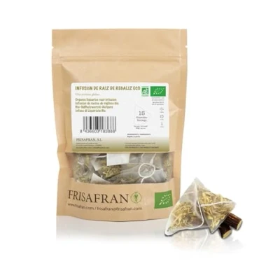 Image de FRISAFRAN Pyramides infusion bâton réglisse 15 Unités 30g thé à la paloduz de naturel infusions Directement du producteur cultivé en Navarre