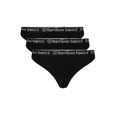 Afbeelding van Bamboo Basics 3 PACK String, Dames, Maat: Small, Black