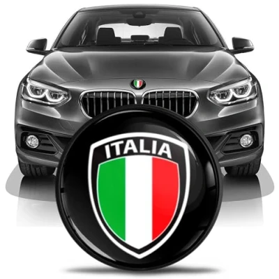 Afbeelding van SkinoEu Tuning embleem voor motorkap EN kofferbak compatibel met BMW 51147057794 82 mm Italiaanse vlag 1
