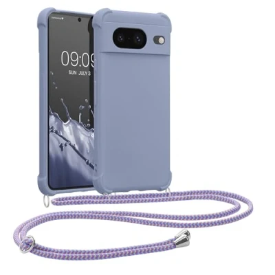 Afbeelding van kwmobile telefoonhoesjegeschikt voor Google Pixel 8 Hoesje van siliconen met telefoonkoord In lavendel