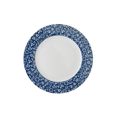 Afbeelding van Laura Ashley Blauw Sweet Allysum Set 4 Platte Borden 26 Cm Wit Porselein