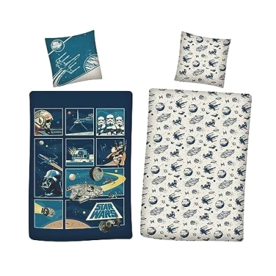Afbeelding van AYMAX Star Wars Omkeerbaar beddengoed, 2 delig, meerkleurig, 135 x 200 cm, 80 cm