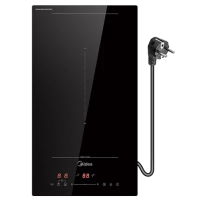 Image de Midea Plaque de cuisson à induction avec zones flexibles en céramique encastrable Câblage Contrôle tactile Arrêt automatique Sécurité enfant