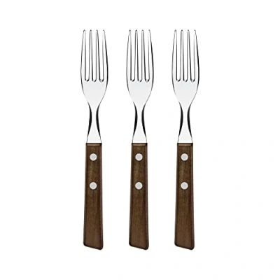 Afbeelding van Tramontina TRADICIONAL Bestek, handvat van natuurlijk hout, roestvrij staal, steakmes (vork)