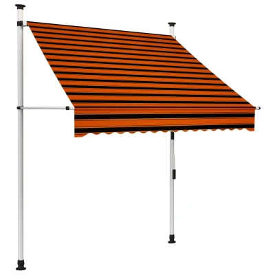 Afbeelding van Luifel handmatig uittrekbaar 150 cm oranje en bruin