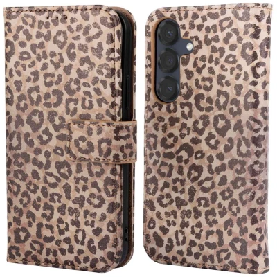 Afbeelding van imoshion Hoesje Geschikt voor Samsung Galaxy S25 Design Bookcase smartphone Leopard Mood