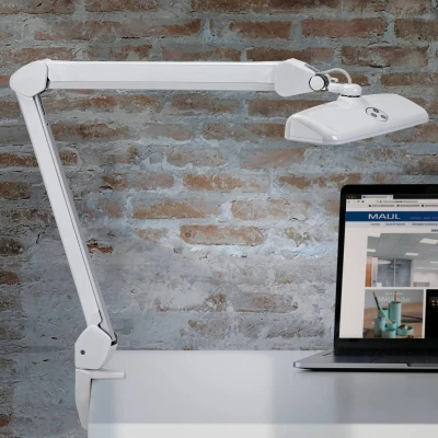 Afbeelding van MAUL werkpleklamp LED Intro, met tafelklem, dimbaar, wit bureaulamp