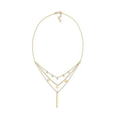 Afbeelding van Elli Halsketting Dames laagje geo bar met kristallen in 925 sterling zilver