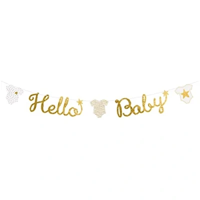Afbeelding van Amscan Hello Baby Letterslinger 160 cm