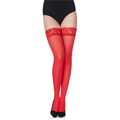 Afbeelding van Merry Style MS GB 791 Dames Stay Up Kousen 40 Denier licht glanzend elastische band Polyamide Koraalrood XL / XXL