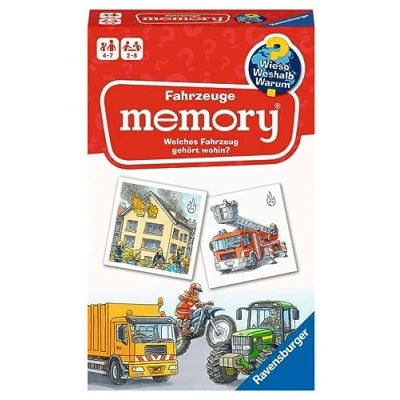 Afbeelding van Ravensburger 20647 Fahrzeuge memory® Wieso? Weshalb? Warum? der Spieleklassiker für 2 8 Spieler, Kinderspiel alle Fahrzeug Fans ab 4 bis 7 Jahren