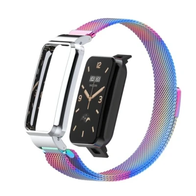 Afbeelding van Milanese loop bandje met case Multicolor Xiaomi Smart Band 7 Pro