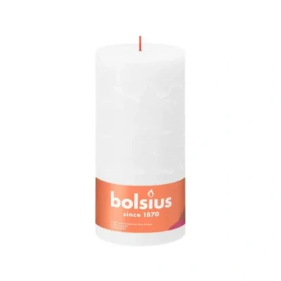 Afbeelding van Bolsius witte rustiek stompkaars 200/100 (125 uur) Cloudy White