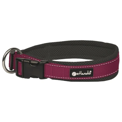 Afbeelding van Petlando Hondenhalsband Outdoor Aubergine&amp;Zwart Klikhalsband 45 50/3.5 cm