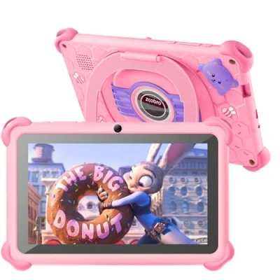 Afbeelding van zcobro , kindertablet met hoes, Android tablet voor kinderen, 2 GB RAM + 32 ROM 256 uitbreidbaar, WLAN, Bluetooth, Type C, kinderbeveiliging, quad
