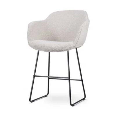 Afbeelding van Nolon Nino Mare Barkruk Bouclé Beige Zwart Onderstel 65 cm