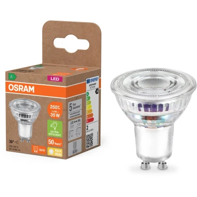 Afbeelding van OSRAM 4099854245190 LED reflectorlamp lamp Energielabel A (A G) GU10 Reflector 1.3 W = 35 Warmwit (Ø x h) 50 mm 1 stuk(s)