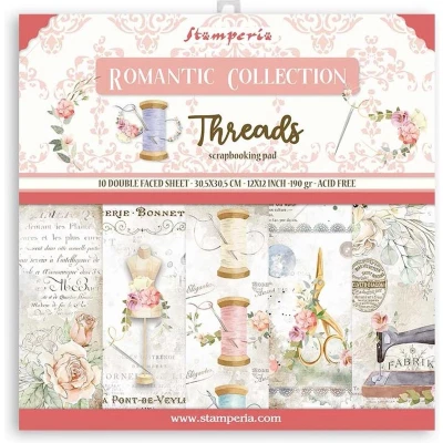 Afbeelding van Stamperia Romantic Threads 12x12 Inch Paper Pack (SBBL88)