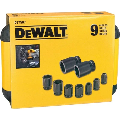Afbeelding van DeWalt DT7507 QZ Slagmoersleutel doppenset 9 dlg.