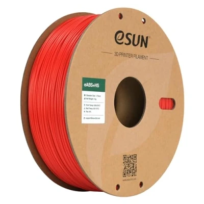 Afbeelding van eSUN eABS+ filament 1,75 mm, eABS+HS ABS Plus 3D printerfilament, hoge snelheid, maatnauwkeurigheid +/ 0,05 spoel van 1 kg (2,2 lbs) voor snel printen, rood
