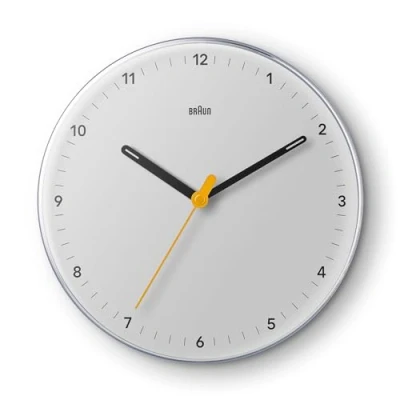 Afbeelding van Braun BC26W Wandklok Analoog Rond Stille kwartsveegbeweging Wit