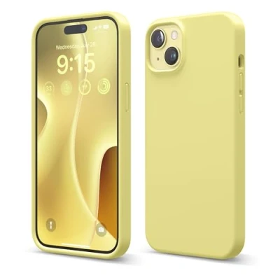 Afbeelding van elago Liquid siliconen hoes, compatibel met iPhone 15 Plus, premium siliconen, volledige bescherming [4 laagse schokbestendige structuur], zachte microvezelvoering