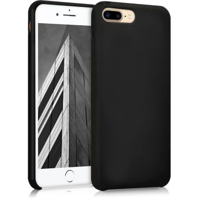 Afbeelding van kwmobile telefoonhoesje geschikt voor Apple iPhone 7 Plus / 8 Hoesje met siliconen coating Smartphone case in zwart